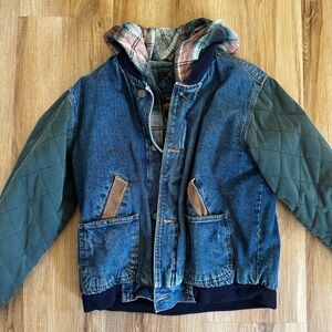 Vintage High Sierra Denim and Flannel Bomber Jacket